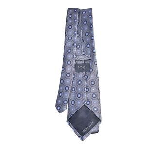 Robert Talbott Carmel Hand Sewn Silk Necktie Geometric Pattern Blue Yellow Men